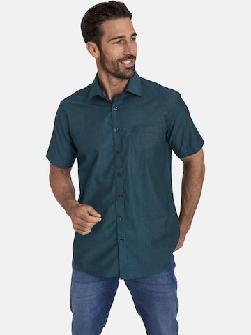 Jan Vanderstorm Comfort fit Button Up Shirt ' Evin ' in Green: front