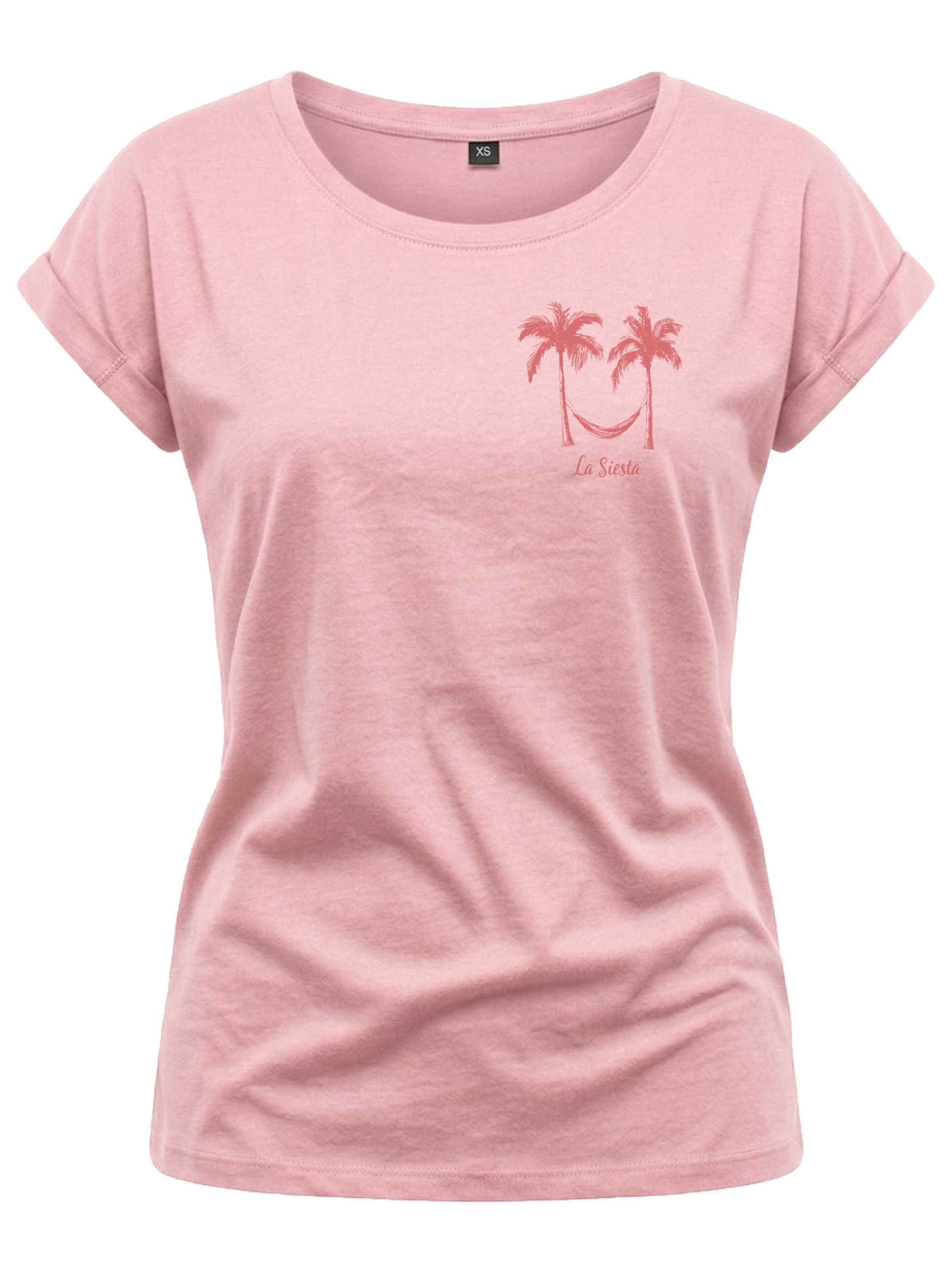 MAKAYA Shirt 'Palmen Hängematte' in Pink: front