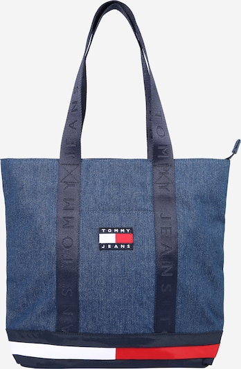 Tommy Jeans Shopper in navy / blue denim / rot / weiß, Produktansicht