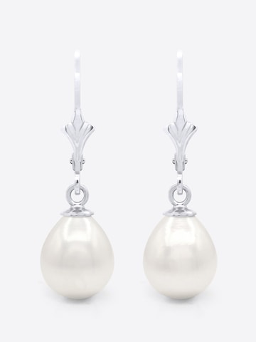 Boucles d'oreilles 'CALLAS' Ateliers Saint Germain en blanc : devant