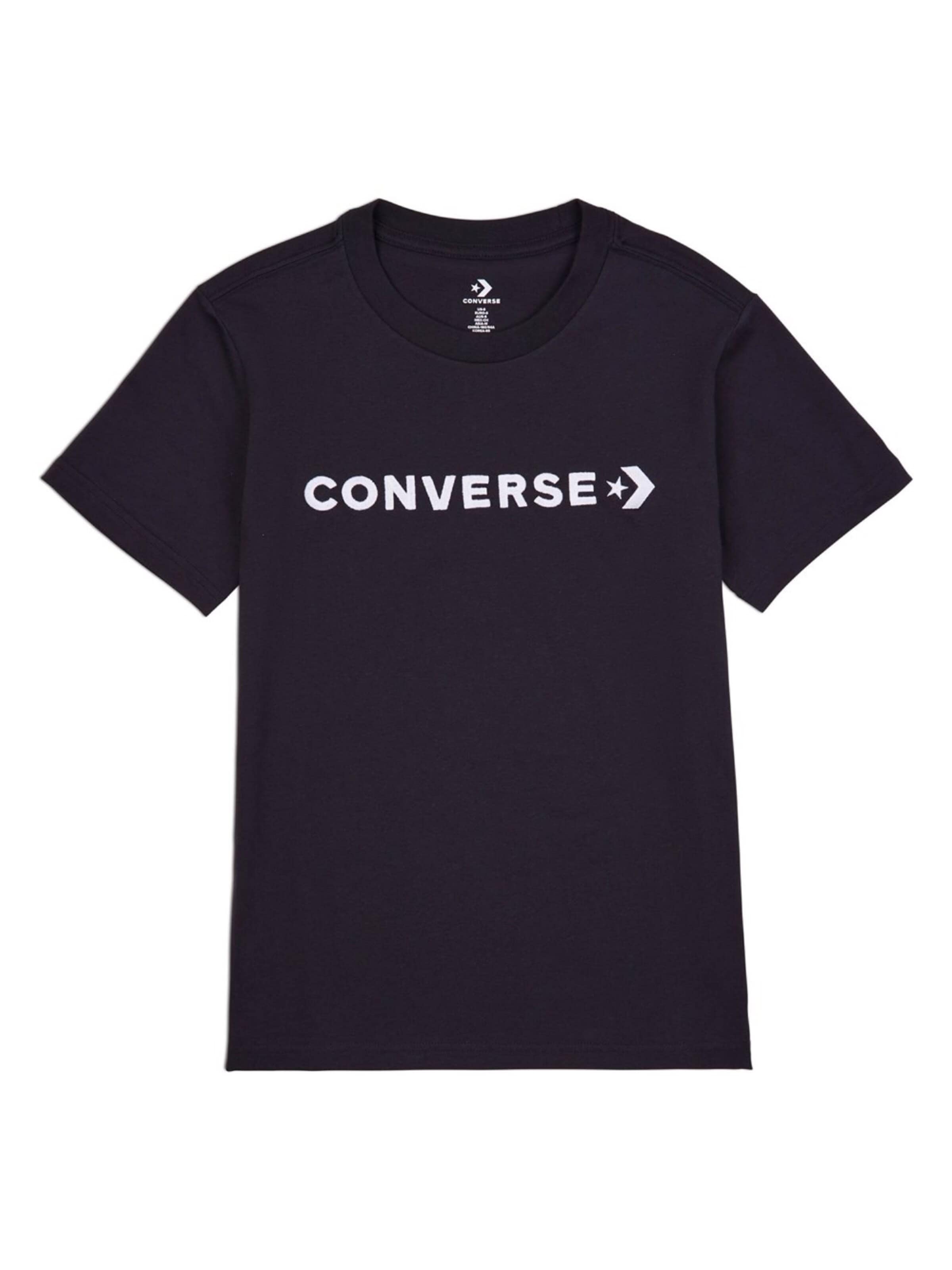 CONVERSE Shirt 'Glossy Wordmark'‌ in Schwarz: Vorderseite