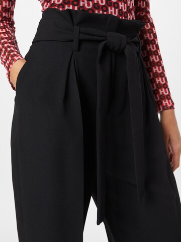 HUGO Regular Trousers with creases 'Hobana' in Black