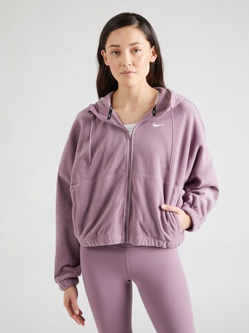 NIKE Functionele fleece jas 'ONE' in Lila: voorkant