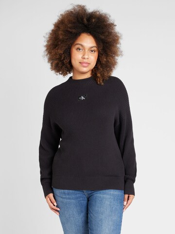 Calvin Klein Jeans Curve Pullover in Schwarz: Vorderseite