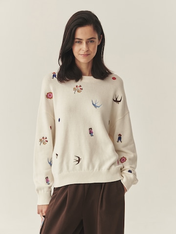 Bluză de molton de la TATUUM pe alb: față