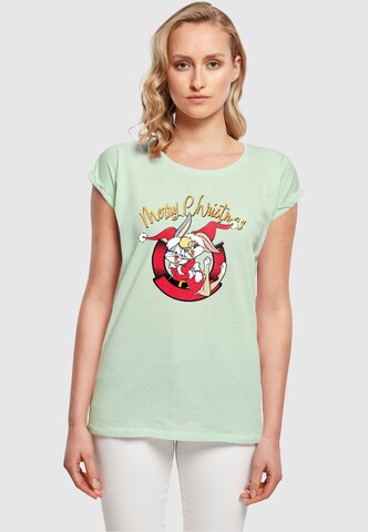 ABSOLUTE CULT T-Shirt 'Looney Tunes - Lola Merry Christmas' in Grün: predná strana