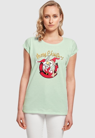 ABSOLUTE CULT Shirt 'Looney Tunes - Lola Merry Christmas' in Groen: voorkant