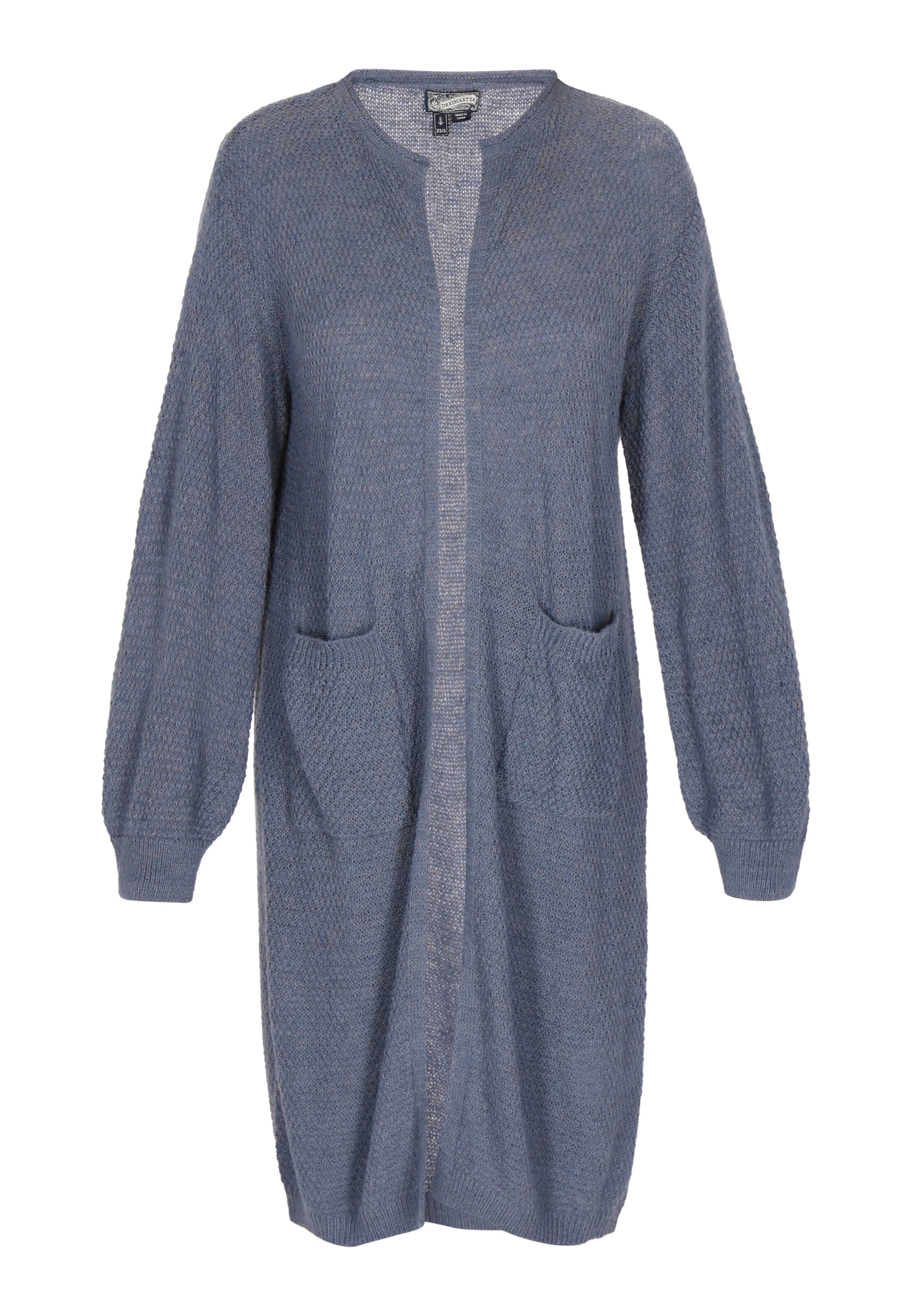 DreiMaster Vintage Gebreid vest 'Comfy' in Grijs: voorkant