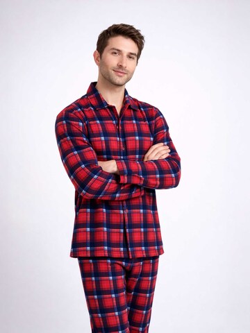PANTONECLO Pyjama lang 'Pantoneclo Men’s Nightwear Set' in Rood
