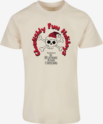 ABSOLUTE CULT Shirt 'The Nightmare Before Christmas - Ghoulishly Fun Holidays' in Beige: voorkant
