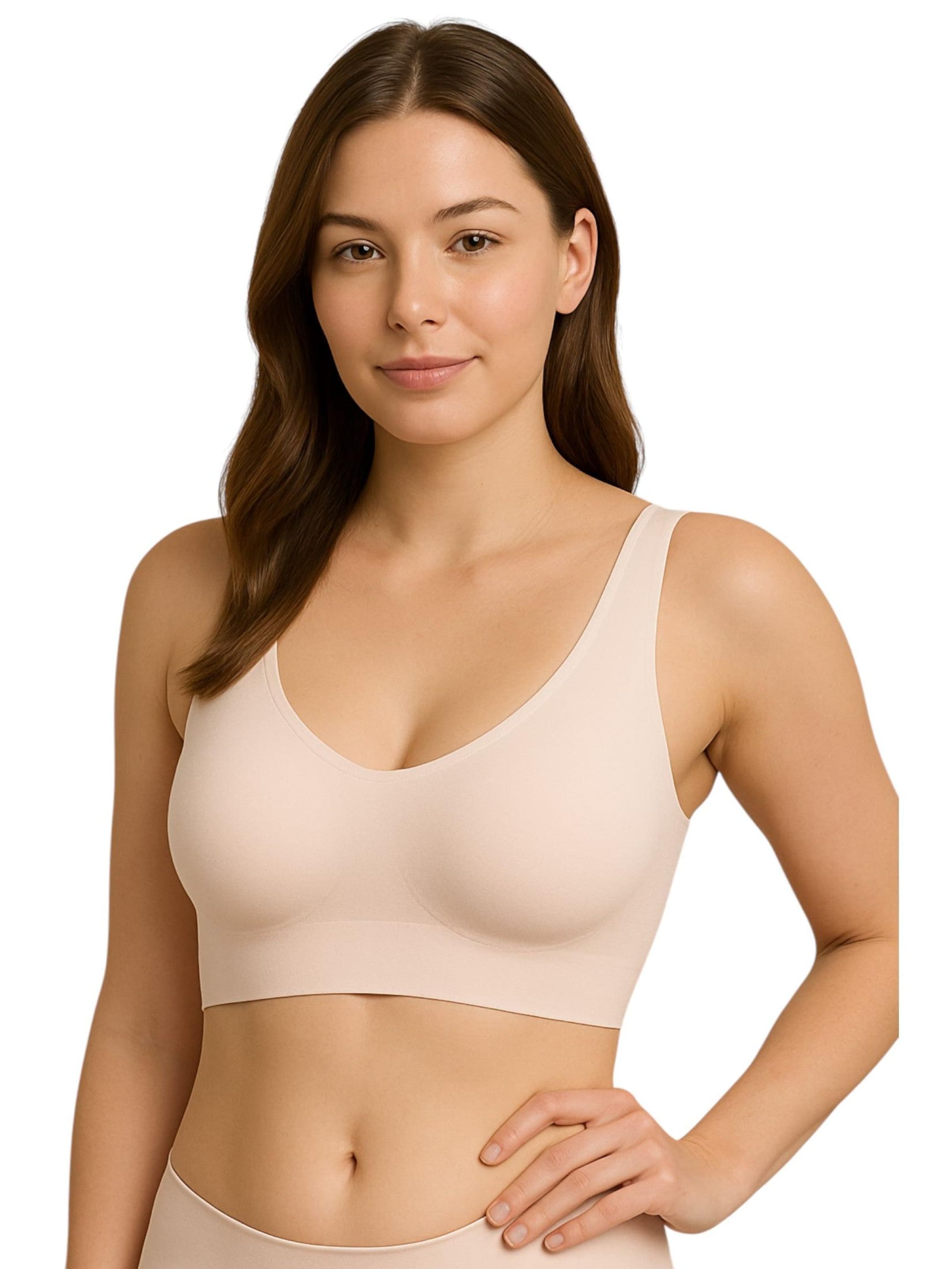 fashionshowcase - Bustier Sujetador deportivo en beige: frente