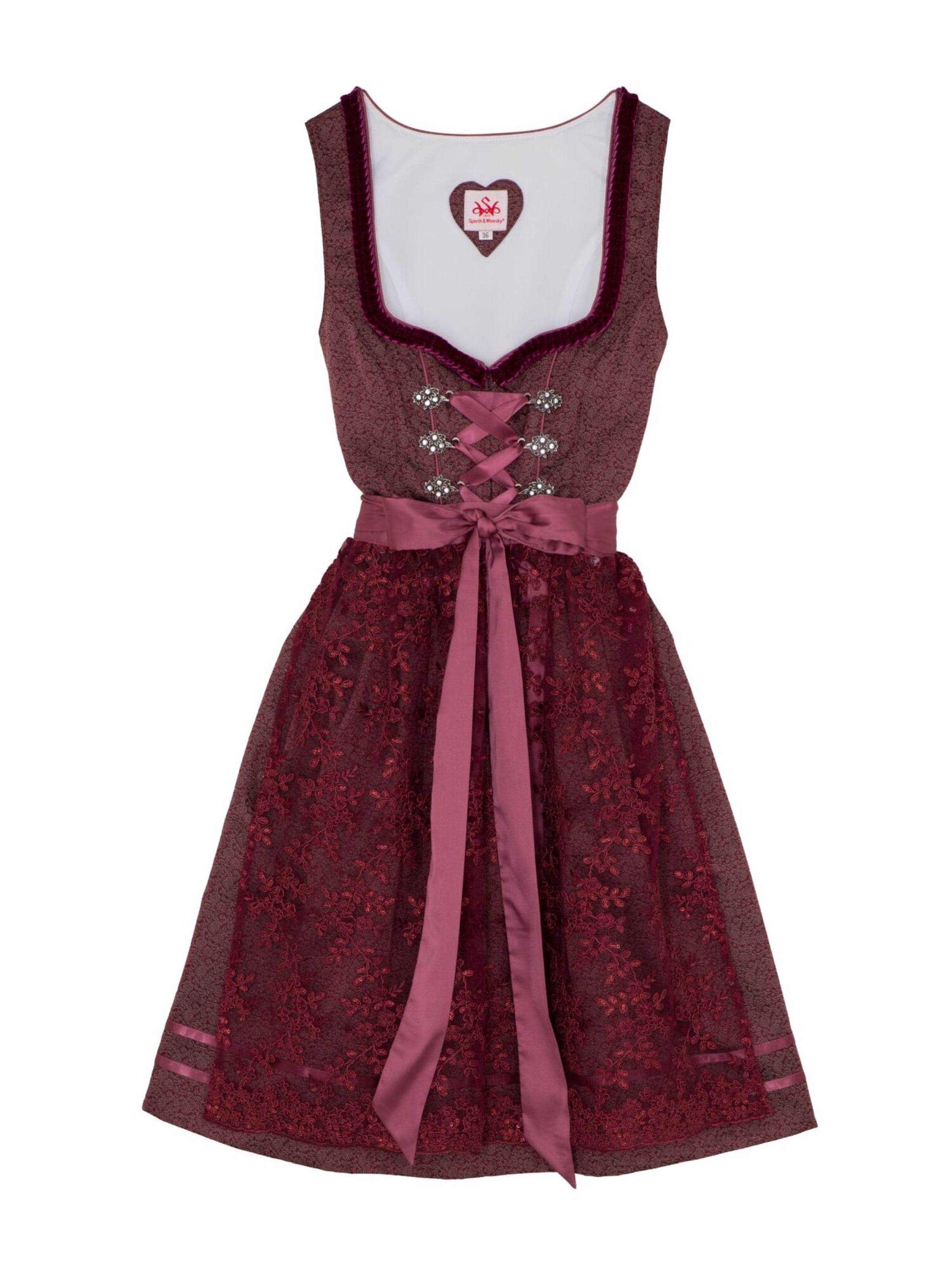 SPIETH & WENSKY Dirndl 'Bea' in Rot: Vorderseite