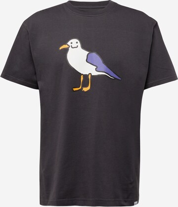 Cleptomanicx T-Shirt 'Smile Gull' in Schwarz: predná strana