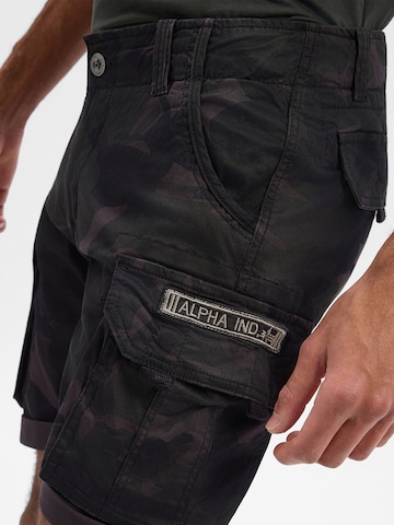 ALPHA INDUSTRIES Regular Cargo trousers ' Crew Short Camo ' in Grey