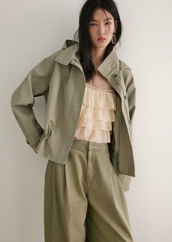 MANGOBarrel Traperice s naborima 'Souffle' - zelena boja