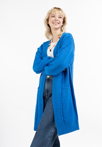 IZIA Gebreid vest in Blauw: voorkant