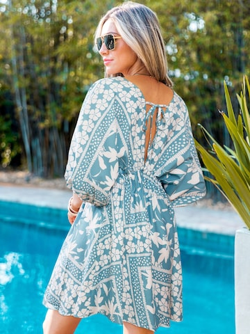 Cupshe Beach Dress 'Dolman sleeves' in Blue