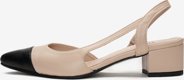 nae Vegan Shoes - Sapatos abertos atrás 'Jaque' em bege: frente