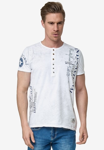 Rusty Neal T-Shirt mit seitlichem Druck in Weiß: predná strana