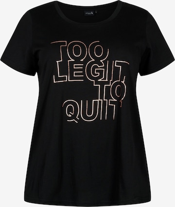 T-shirt 'ALOGO' Active by Zizzi en noir : devant