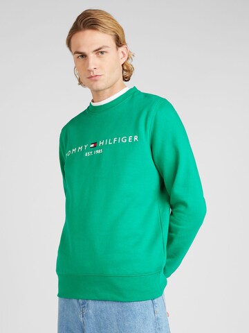 Sweat-shirt TOMMY HILFIGER en vert : devant
