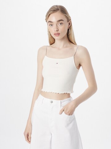 Tommy Jeans Top in White: front