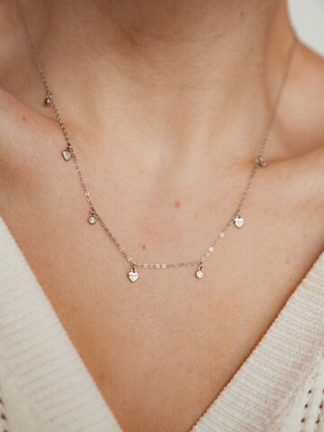 Hey Happiness - Cadena 'Petite Heart' en plata: frente