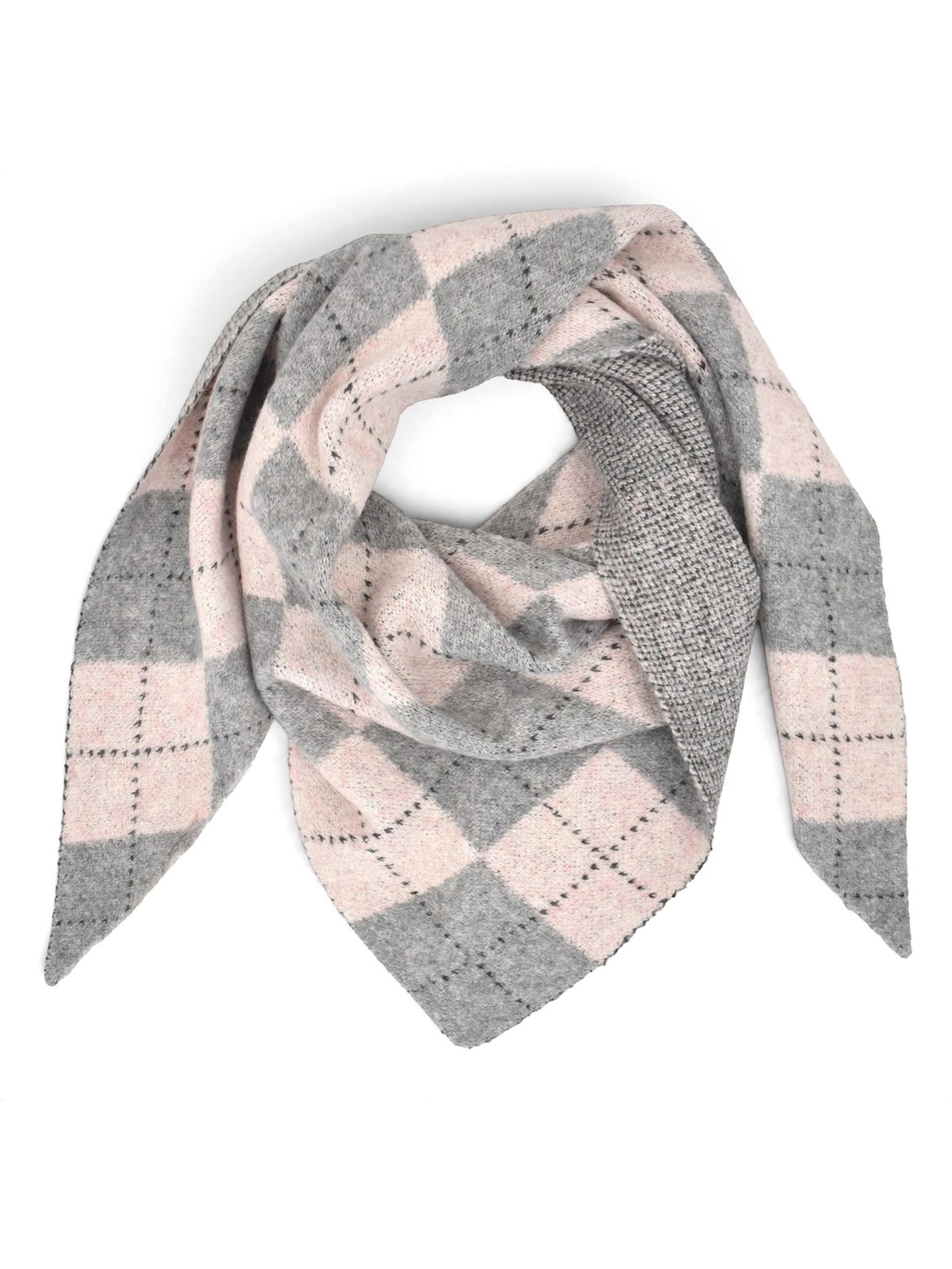 styleBREAKER Wrap 'Strick Dreieckstuch mit Argyle Muster & Wendeseite' in Pink: front