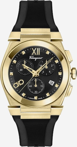 Salvatore Ferragamo Uhr 'Vega Chrono' in Schwarz: Vorderseite