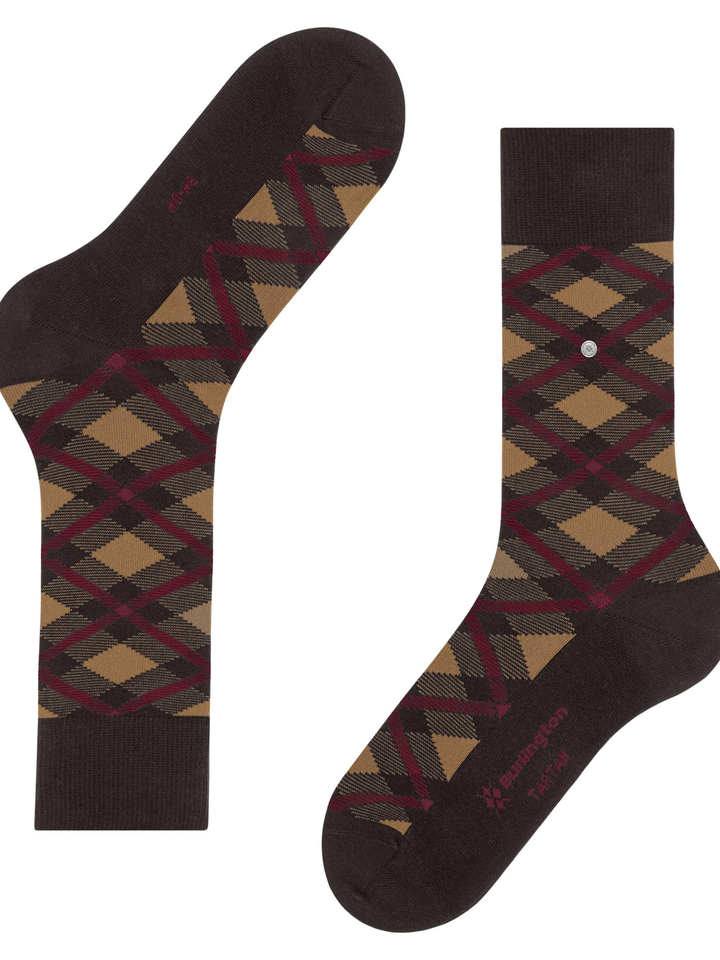 BURLINGTON Socks 'Tartan' in Brown