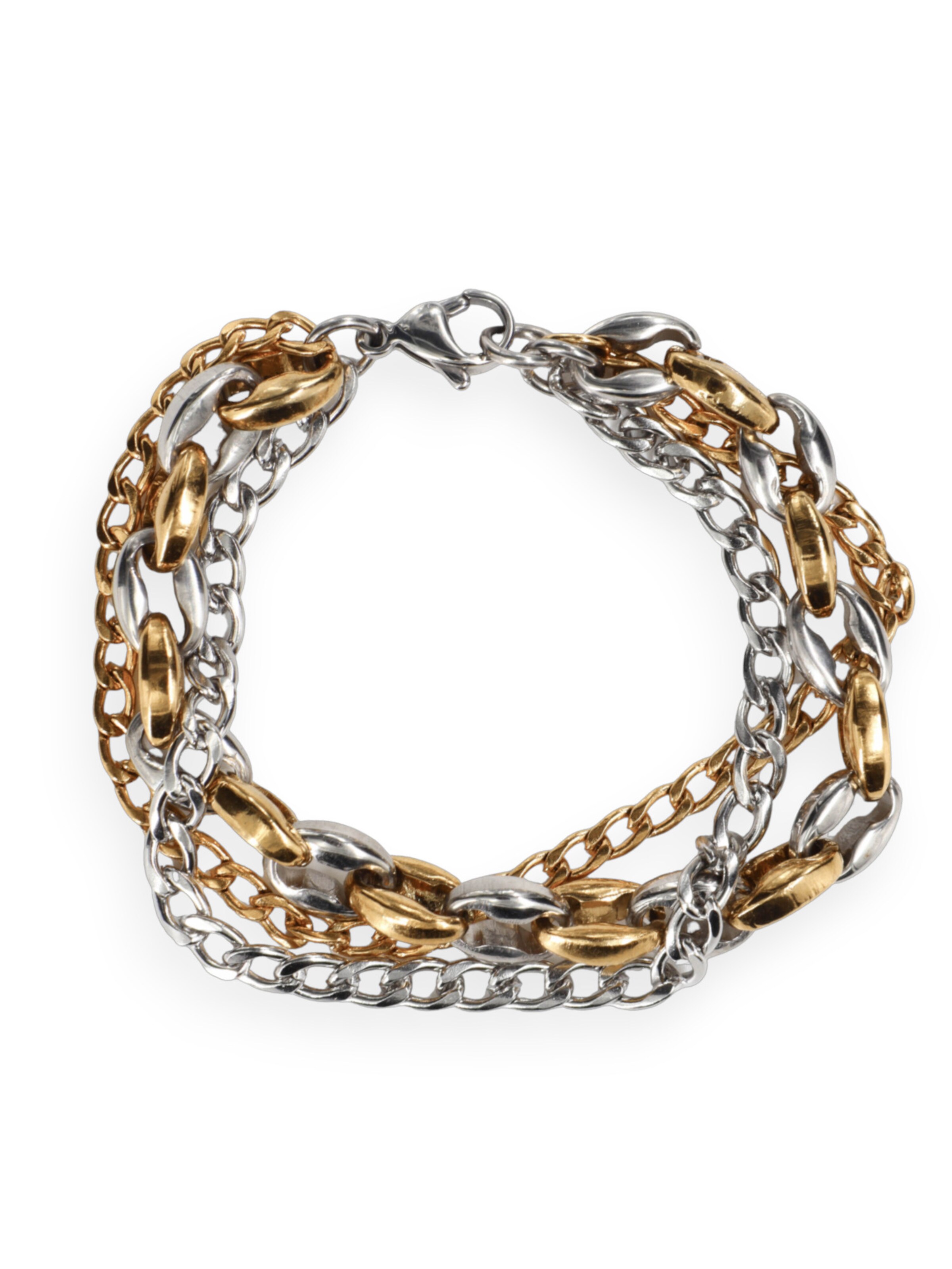 Fräulein Wunder Armband 'Bicolor Armkette Edelstahl Mix'‌‌ in Mischfarben: Vorderseite