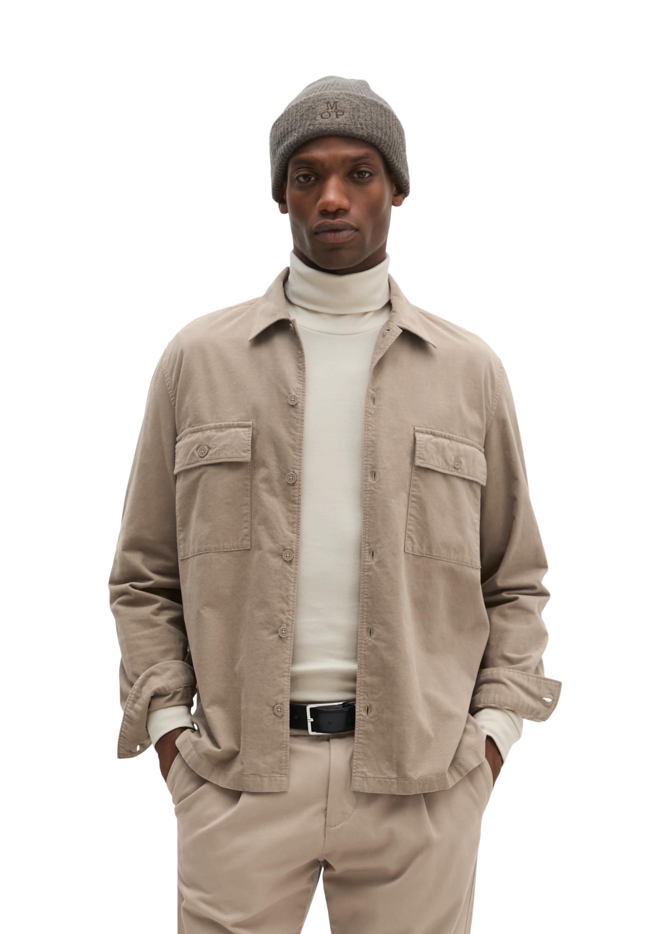 Marc O'Polo Regular fit Button Up Shirt in Beige: front