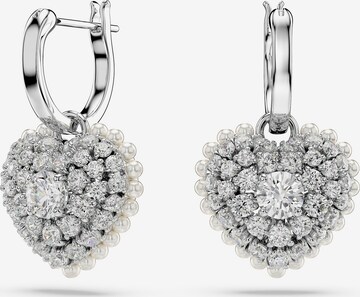 Boucles d'oreilles Swarovski en argent : devant