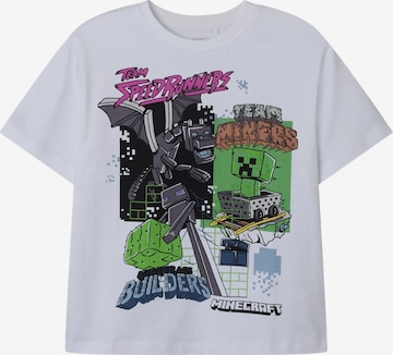NAME IT Shirt 'NKMJahi Minecraft' in White: front