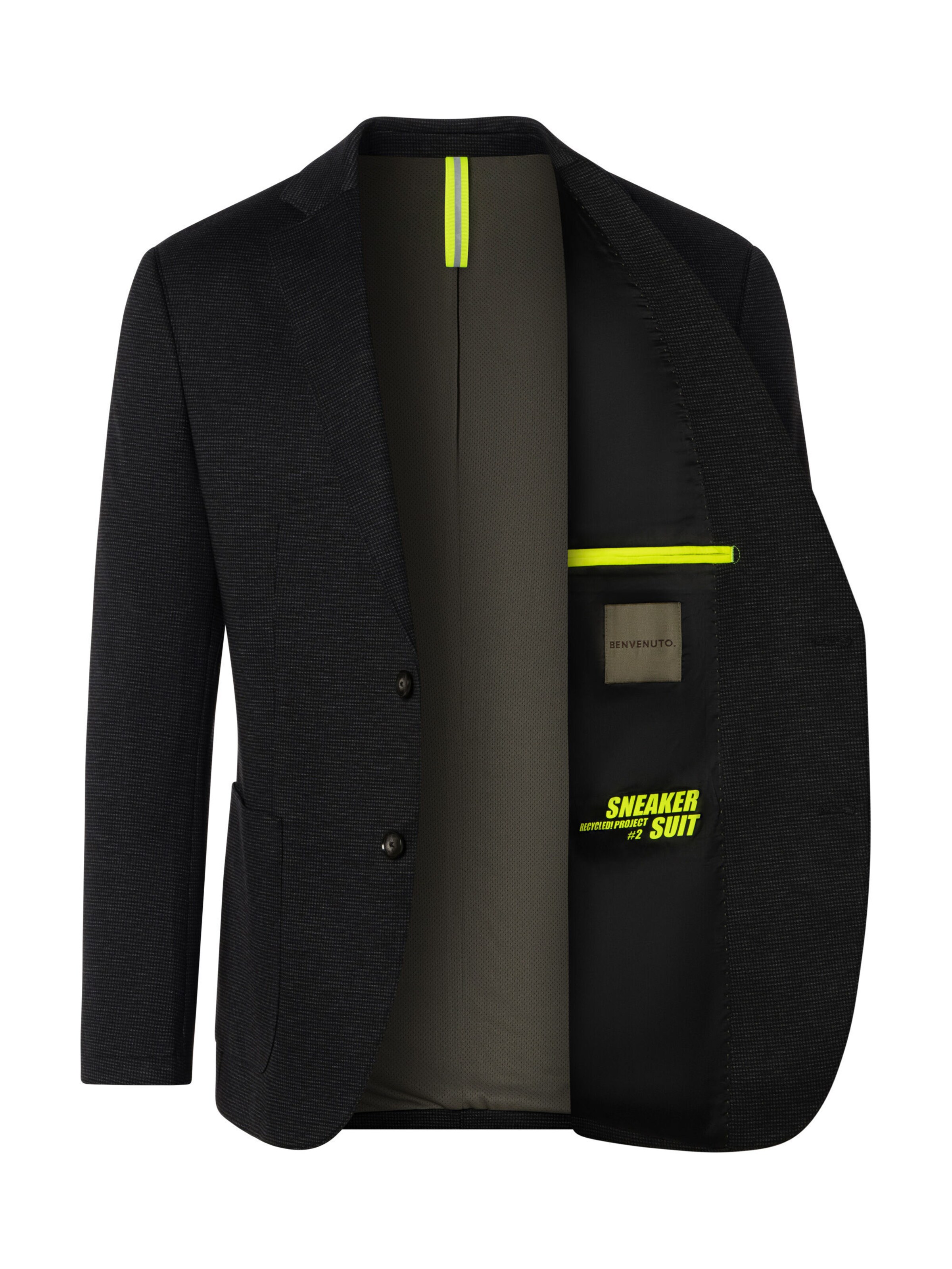 BENVENUTO Slim Fit Anzugsakko 4693 in Slim Fit, Model trägt Größe 50 in Grau