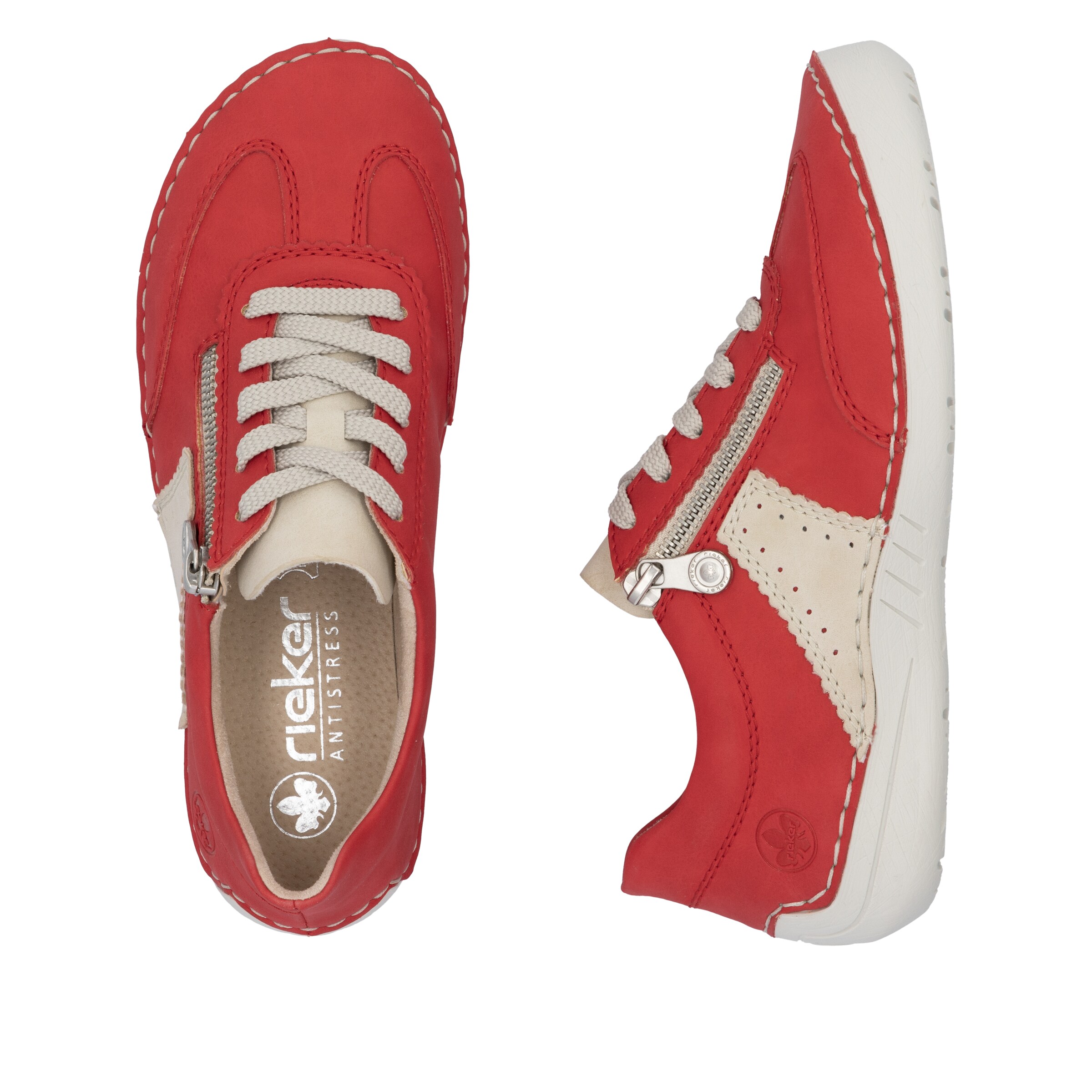 Chaussure de sport à lacets Rieker en rouge