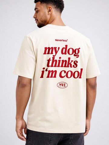 Neverless Shirt 'My dog thinks' in Beige