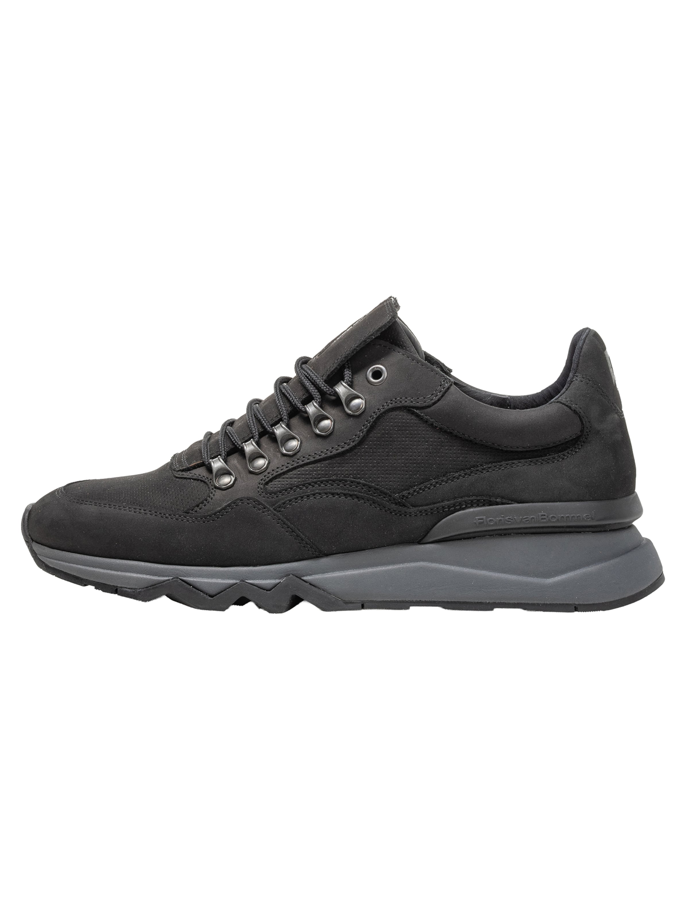 Sneaker bassa 'De Zager 01' di Floris van Bommel in nero: frontale
