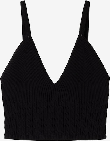 Bershka Broderad topp i svart: framsida