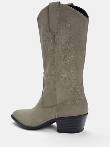 Pull&Bear Cowboystiefel in Braun