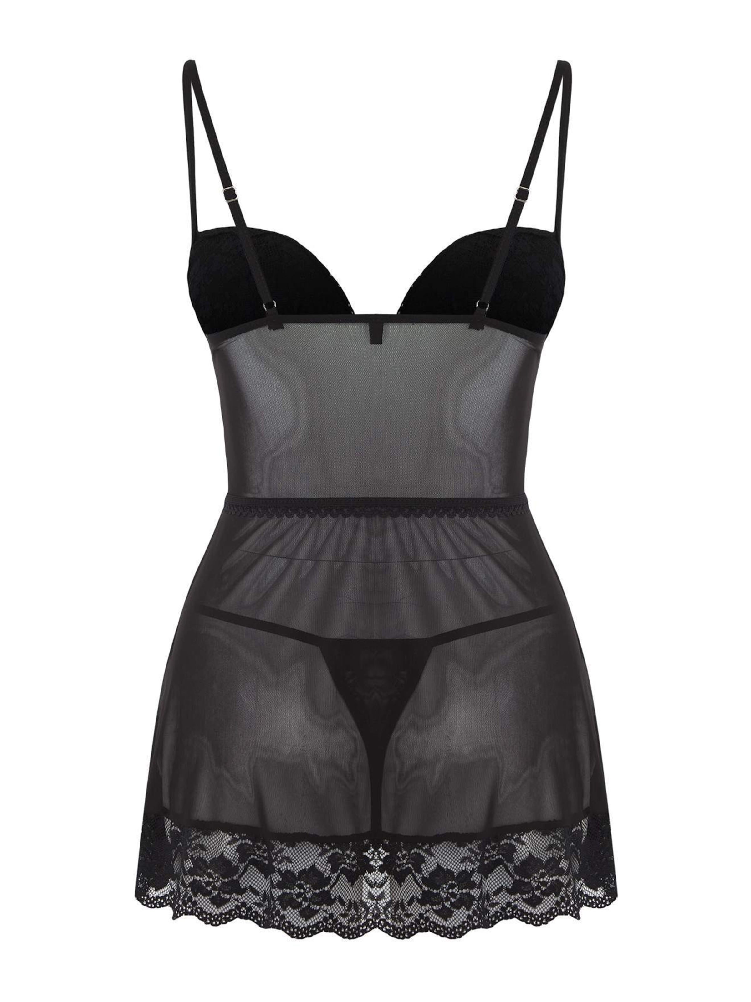 Trendyol Hálóköntös 'Babydoll' - fekete