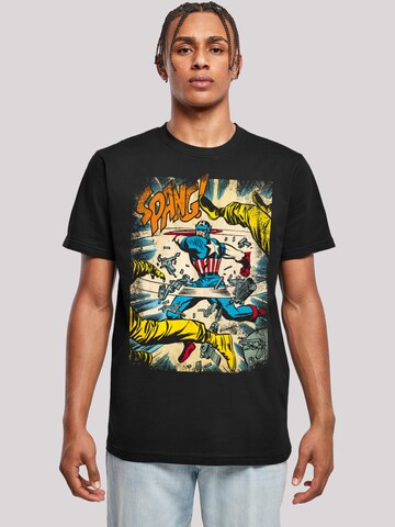 F4NT4STIC Shirt 'Marvel Captain America Spang' in Zwart: voorkant