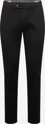 bugatti - Slimfit Pantalón chino en negro: frente