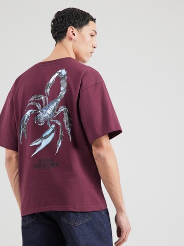 ALPHA INDUSTRIES Μπλουζάκι 'Scorpion Cyborg' σε κόκκινο: μπροστά