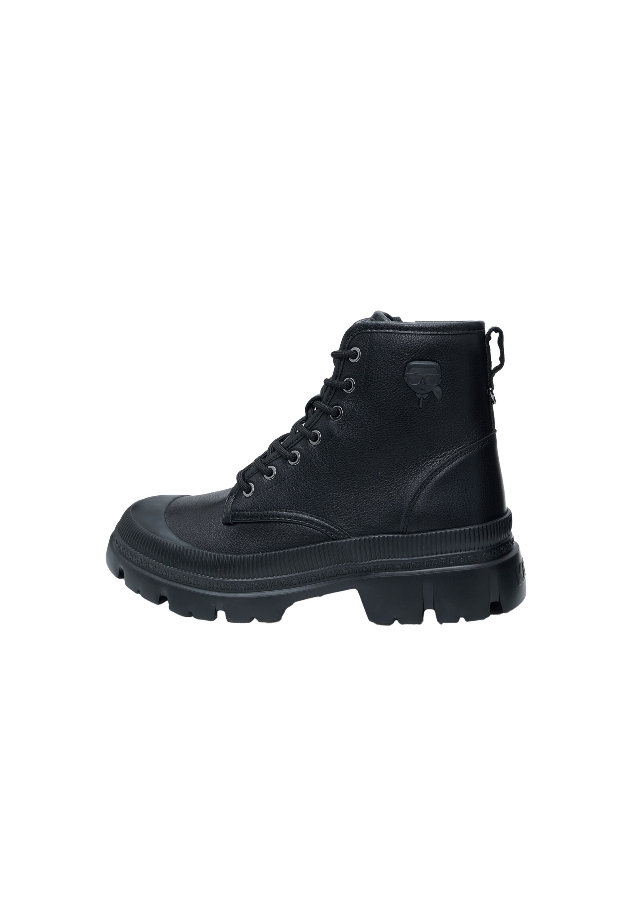 Boots stringati di Karl Lagerfeld in nero: frontale