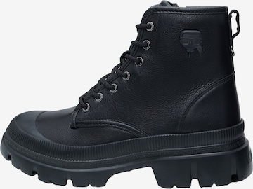 Boots stringati di Karl Lagerfeld in nero: frontale