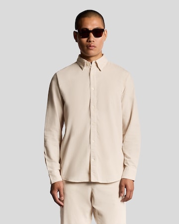 Lyle & Scott Regular fit Overhemd in Beige: voorkant