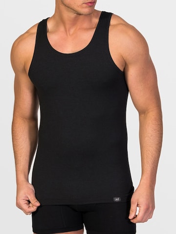 zd ZERO DEFECTS Undershirt 'Tank Top Soya Yarn' in Black: front
