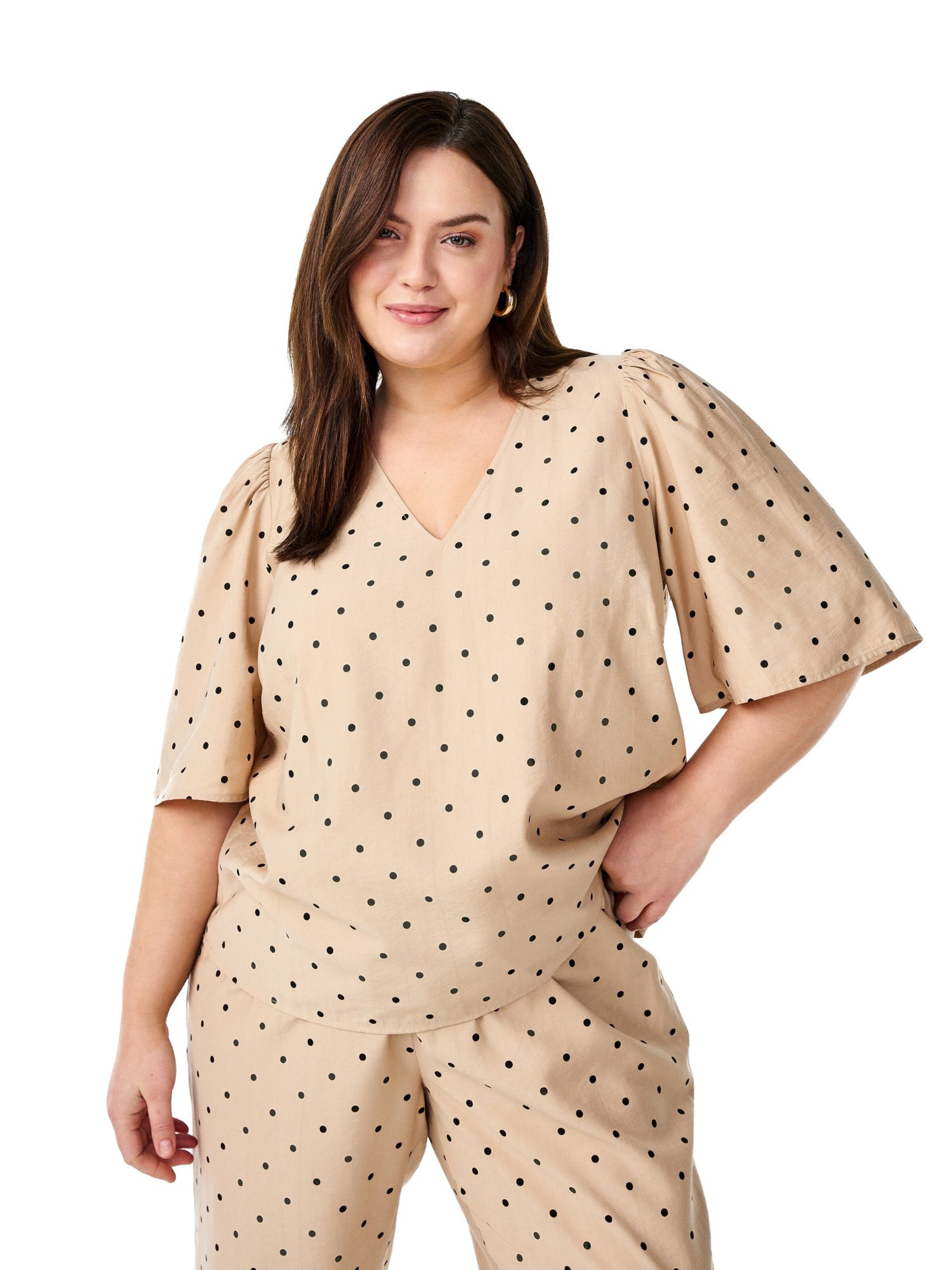 Zizzi Pluus 'Mdot', värv beež: eest vaates