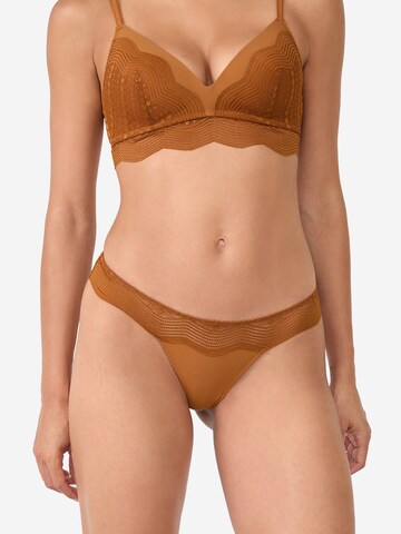 ETAM Thong in Brown: front